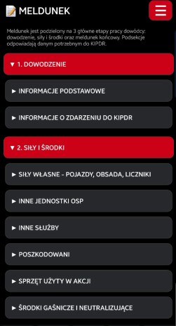 Zakładka Meldunek